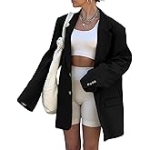 Grlasen Women Casual Elegant Long Sleeve Oversized Lapel Blazers Open Front Solid Work Office Jacket Blazer