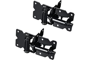 skysen Stainless Steel Vinyl Wood Fence Self Closing Gate Hinges Black(2063 Pair)