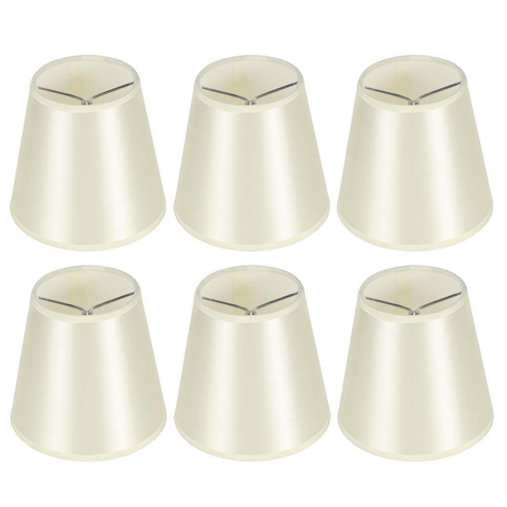 HERCHR Set of 6 Drum Lampshades for Table Lamps Chandelier Lampshade Clip on Lampshade for Wall Lamp, 9 x 14 x 13 cm