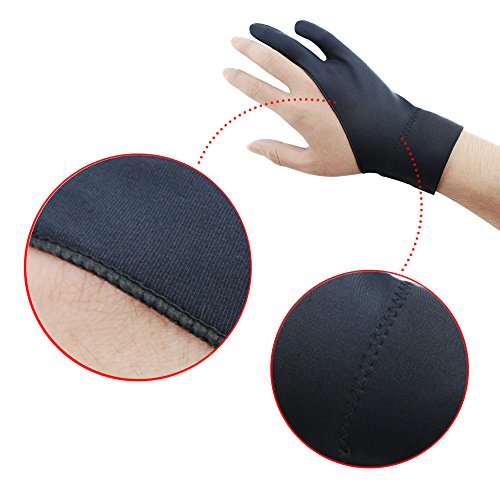 Bignc 4 Pack Drawing Hand Guard, Two Finger Glove for Graphic Tablet