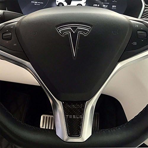 Tesla Steering Wheel Cover,3D Car Carbon Fiber Steering Wheel Decoration Sticker for Tesla Model S Model X