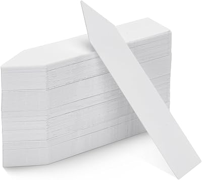 KINGLAKE 100Pcs White Plastic Plant Labels & Markers 10x2cm Waterproof