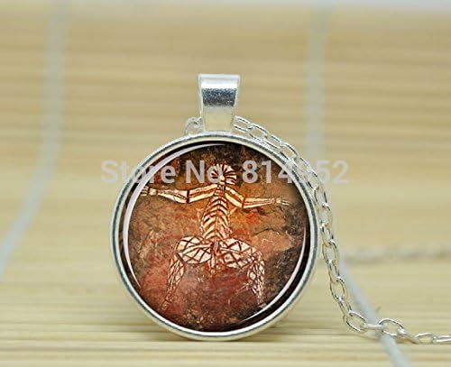 VintaStore Art Glass Necklace Cave Art Necklace Cave Art Pendant Cave Art Jewelry Art Pendant Charm A1287