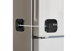 KUSAIOOI Fridge Lock Refrigerator Freezer Childproof Locks for Cabinets and Drawers Easy Install No Keys Needed Combo Lock Multifunctional Child Safety Cabinet Locks (1, Black)