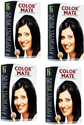 Color Mate Hair Cream Color (Natural Black) - Pack of 4