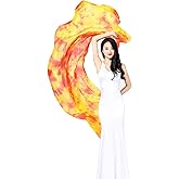 KIKIGOAL Women's 100% Silk Belly Dance Veils and Hand Scarves Gradual Colors 1.14x2.5m/98"x45"