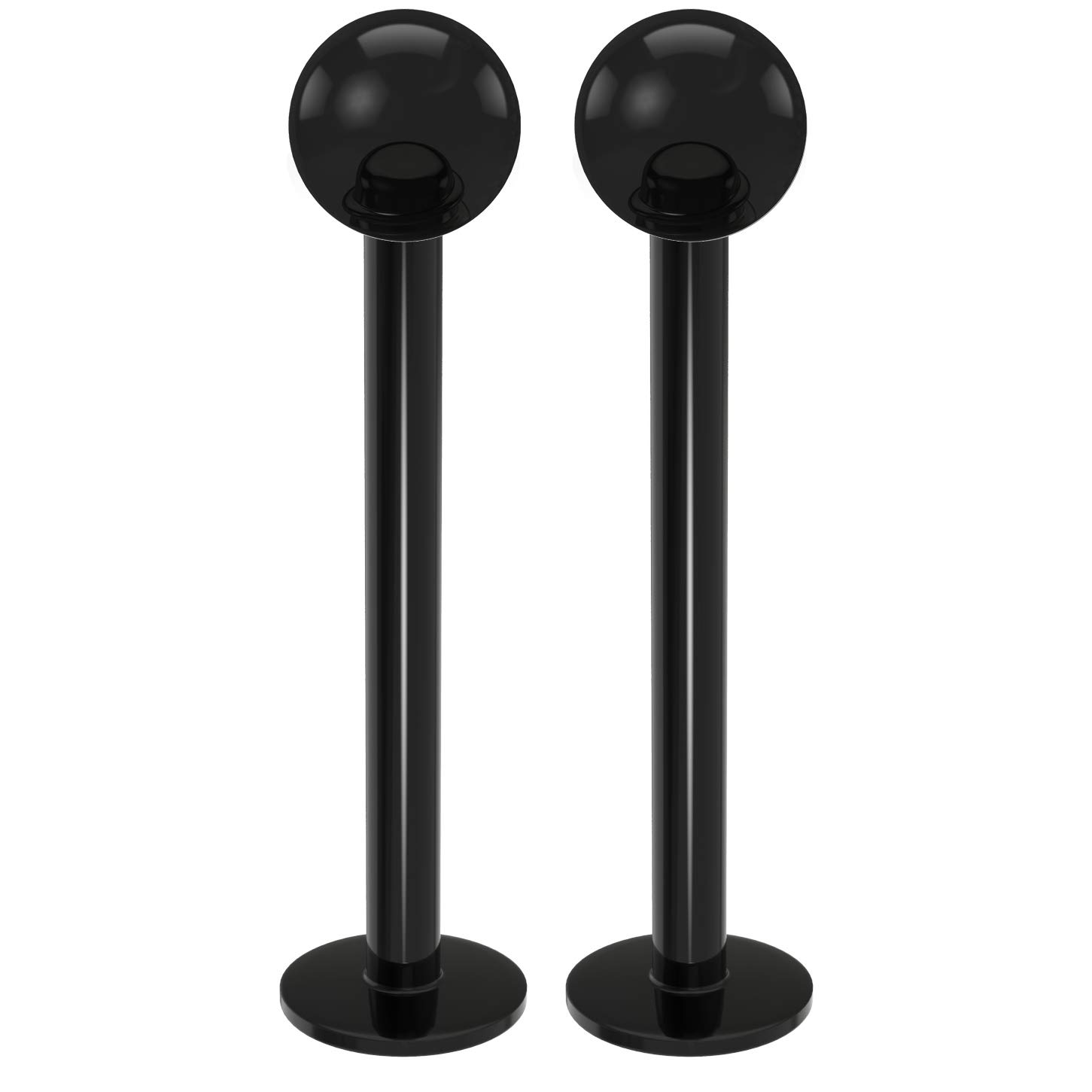 2pc 1.2mm 16g Labret Bar Studs Lip Ring Monroe Tragus Snake Spider Bites Forward Helix Cartilage Dahlia Conch Black 4mm Ball Piercing - 12mm