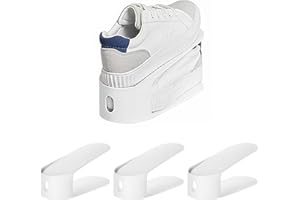 carrotez Shoe Slots Organizer 3 Pack - [Litem] Space Saving Shoe Organizer Rack for Closet - Easy Shoe Stacker, 9.84'' x 3.89'' x 4.26'' (White, 3 Pack)