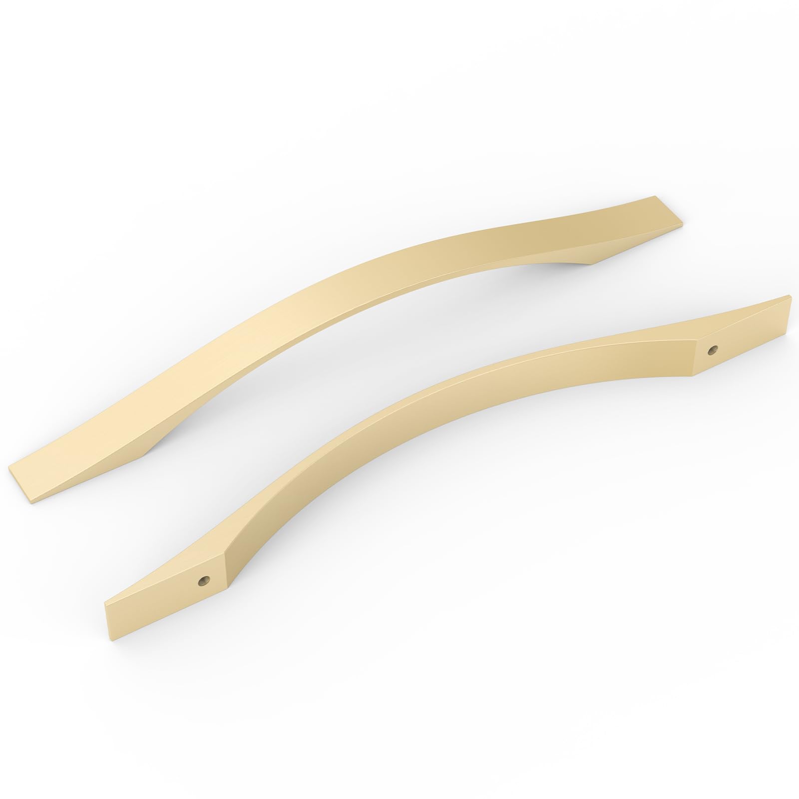 FURNIWARE Pack of 10 Brass Kitchen Handles, D-Shape Drawer Pulls 192mm(7.6 Inch) Hole Center, Hardware Modern Kitchen Cabinet Door Handles, for Kitchen and Bathroom Cabinets Cupboard