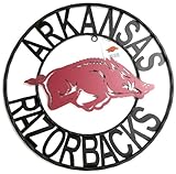 NCAA Arkansas Razorbacks Collegiate Wrought Iron Wall Decor, 18-Inch, Black/Cardinal Red