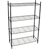 Honey-Can-Do SHF-01908 Adjustable Storage Shelving Unit, 250-Pounds Per Shelf, Black, 4-Tier, 36Lx14Wx54H