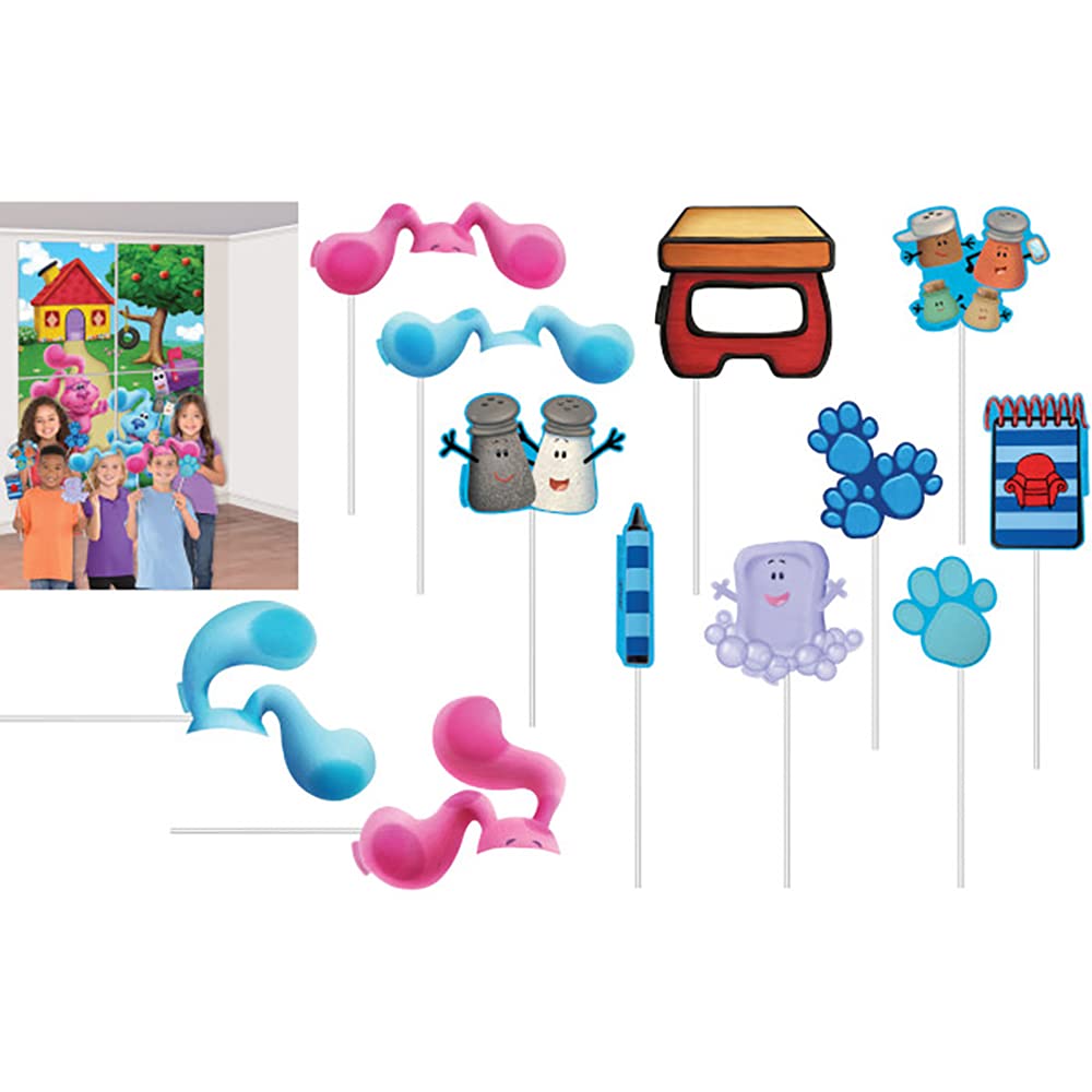 amscan Blues Clues Scene Setters® with Photo Props - 40" x 27.5" | Assorted Design | 1 Set of 16 Pcs.