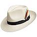 ULTRAFINO Fedora GULLPORT Reward Classic Straw Panama Hat Exotic Feather