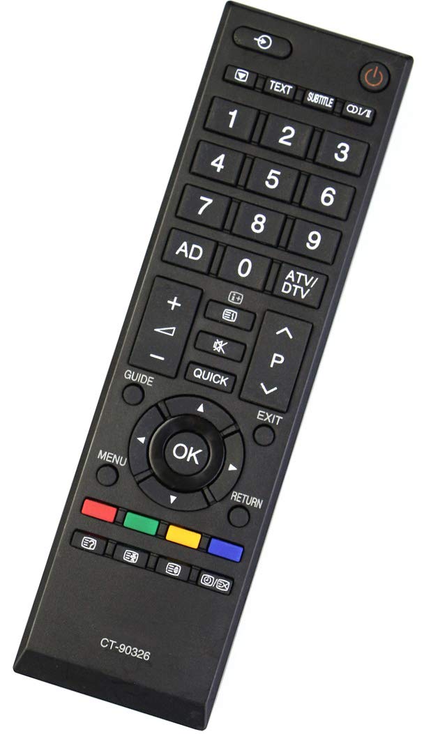 ALLIMITY CT90326 CT-90326 Remote Control Replace for Toshiba LED LCD TV 22AV733G 22AV733N 26AV615 32AV603PR 32AV733 32AV733D 32EL833B 32EL833F 32L2453RB 32RV623D 32RV625D 37AV603PG