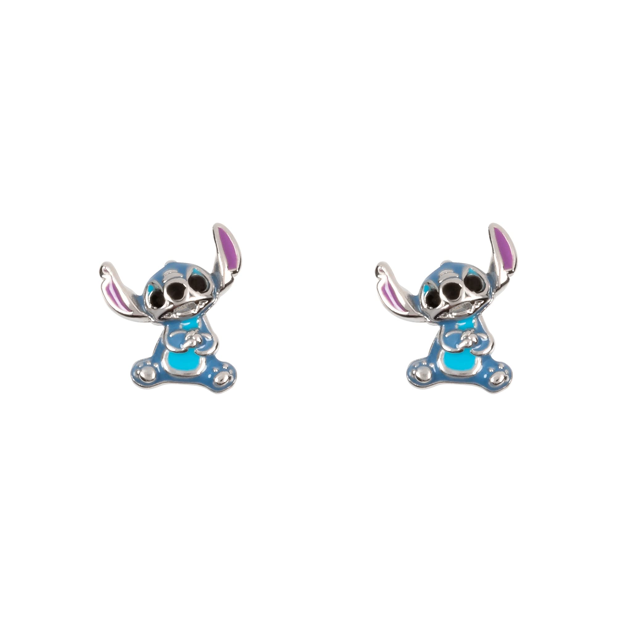 Disney Lilo & Stitch Sterling Silver Blue Enamel Stitch Stud Earrings E906250RRHL.PH