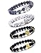 LYLYMIMI Bead Bracelets for Men Wolf Bracelet Dragon Jewelry Set Matte Lava Rock Stone (4 pcs a set)