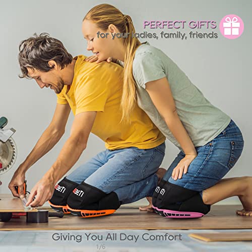 REXBETI Pink Knee Pads for Work, Construction Knee Pads for Men Women, Heavy Duty Comfortable