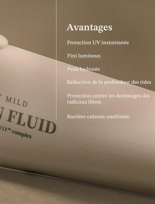 [VILLAGE 11 FACTORY] DAILY MILD SUN FLUID 50+ PA++++ (50ml) Soin coréen - Crème solaire Chimique fluide & légère - Protège des UV & Illumine le teint - Hydrate - Anti-âge — photo 4 sur 8