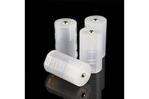 Haofy Battery Adapter Case, 2 AA to 1 D Size Converter, Portable Emergency Power Holder