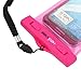 H2O VIBE TM Universal Waterproof Case for use with Apple iPhone 4S, 5, Galaxy S3, S4, Note 1, 2, HTC One, Blackberry Z10, Q10, IPX8 Certified to 100 Feet - Pink