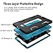 XIQI Compatible with Samsung Galaxy Tab A 10.1 2016 Case, Three Layer Hybrid Rugged Heavy Duty Anti-Slip Case Full Body Protection Cover for Tablet SM-T580/T-585,Black/Bule