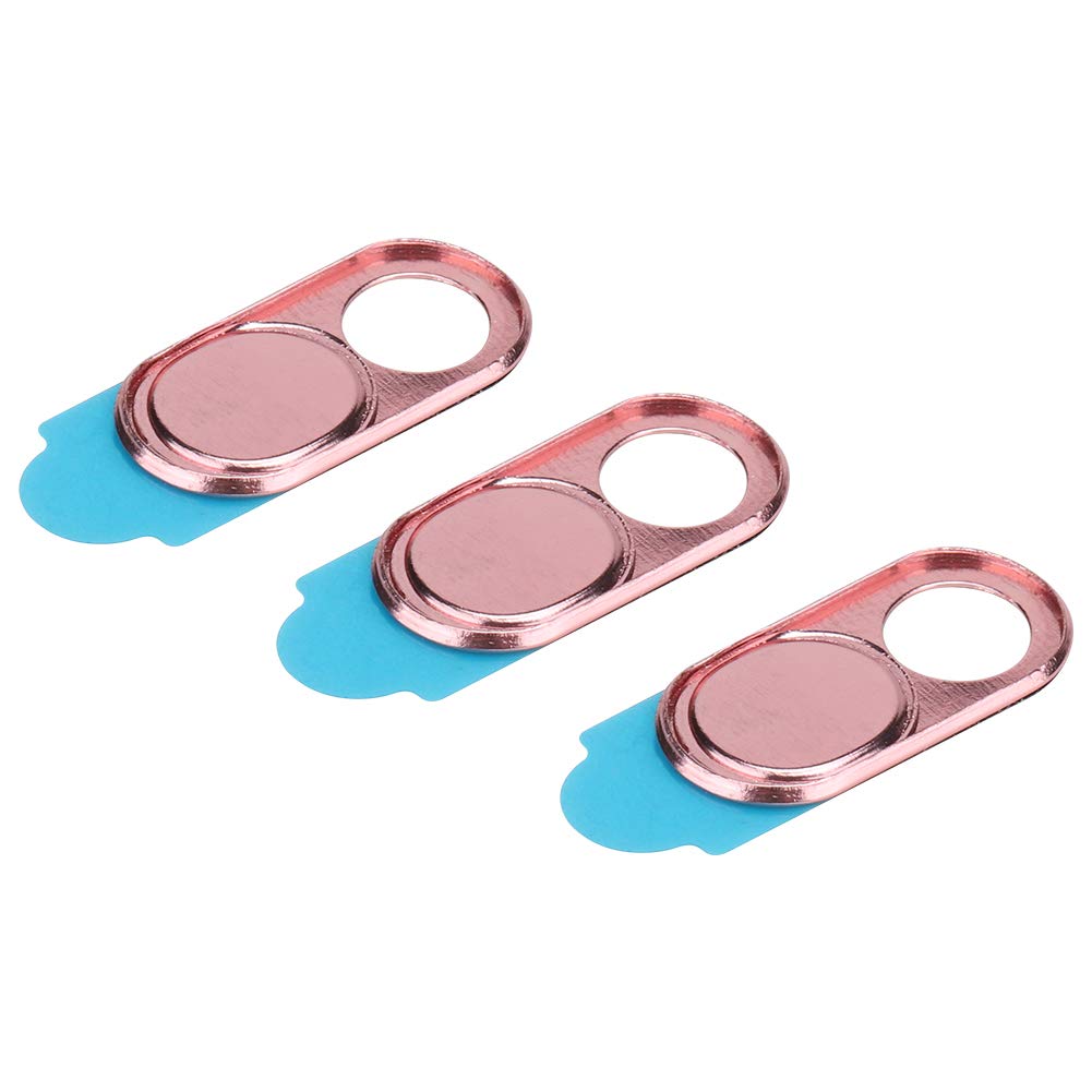 Kafuty Webcam Cover 3pcs Ultra Thin Metal Lens Cap Protection Cover Protection Privacy Security Suitable for Smartphones Tablets Desktops Laptops(pink)