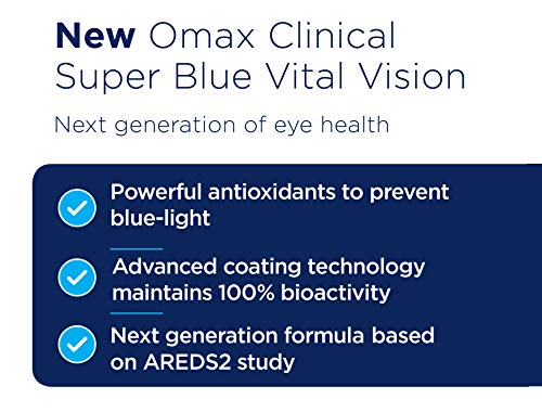 Omax Lutein Zeaxanthin AREDS2 Eye Vitamins, Blue Light Blocking Support, Prevent Macular Degeneration, Eye Health, Lutein 20 MG, Zeaxanthin, Blueberry, SOD Extramel Melon Antioxidant, 30 Softgels