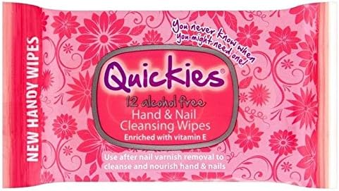 Quickies Hand &amp; Nail Cleansing Wipes 12 per pack (PACK OF 2)