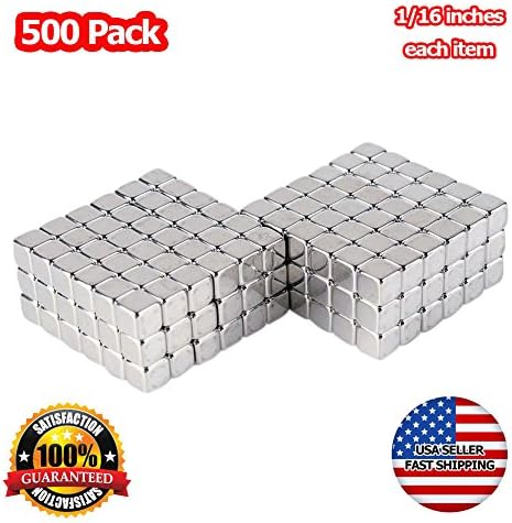 Square Cube Magnets Magnetic Tiny Holder Smallest (1/16") Universal Multi-Use (500 Pack)