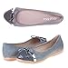 LE MIU LUCKY New Women's Dress Soft Flexible Bow Rhinestone Gold Accent Comfortable Ballerina Flats Shoes