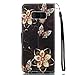 Urberry Samsung Galaxy S8 Wallet Case, Floral Shock-proof Case Cover for Galaxy S8 with a Free Screen Protector (Grey) (Black)