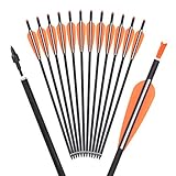 16 18 20 Inch Carbon Crossbow Bolts Bio Archery with 4 Inch Vanes(Pack of 12)