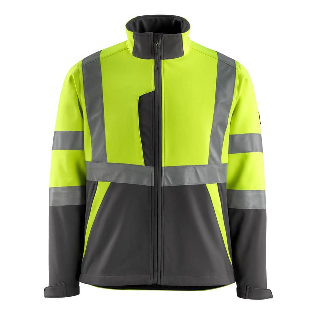 Mascot 15902-253-1718 Kiama Safe Light Fleece on Inner Side Class 2 Softshell Jacket, Size S, Hi-Vis Yellow/Dark Anthracite
