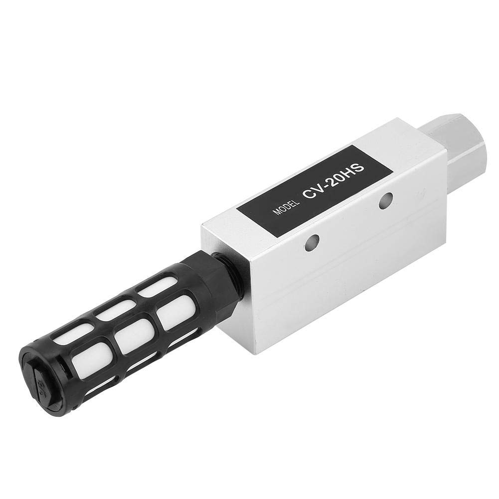 Vacuum Ejector, Akozon Vacuum Generator Valve CV-20HS Pneumatic Air Exhaust Vacuum Generator Ejector with Silencer