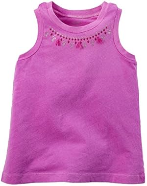 Girl Sleeveless Neon Tassel Tank Top; Purple