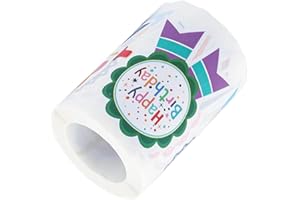 OHPHCALL 200PCS Birthday Badge Stickers with Unique Cake Labels Vibrant Self-adhesive Celebration Stickers