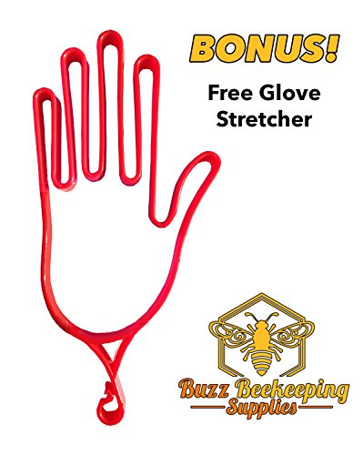 Beekeeping Gloves (XX-Large) Ventilated Sleeves - Elastic Sting Proof Gauntlet Cuffs Genuine Cow Leather Long Thick Sleeves Apiary Vented Bee Gloves Professional or Beginning Beekeeper