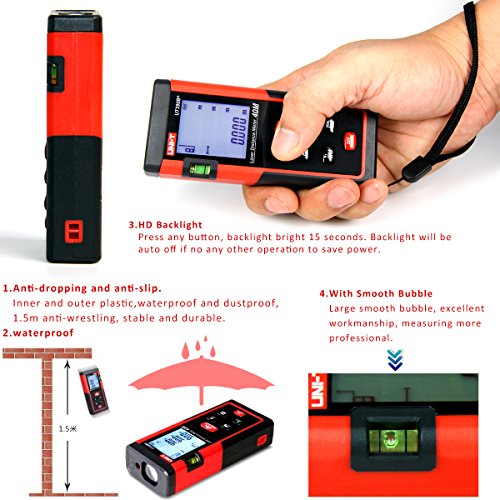 UNI-T UT390B+ Laser Distance Meter 40m Auto-range Area/Volumn/Diastimeter Range Finder Digital Laser Tape Measurement