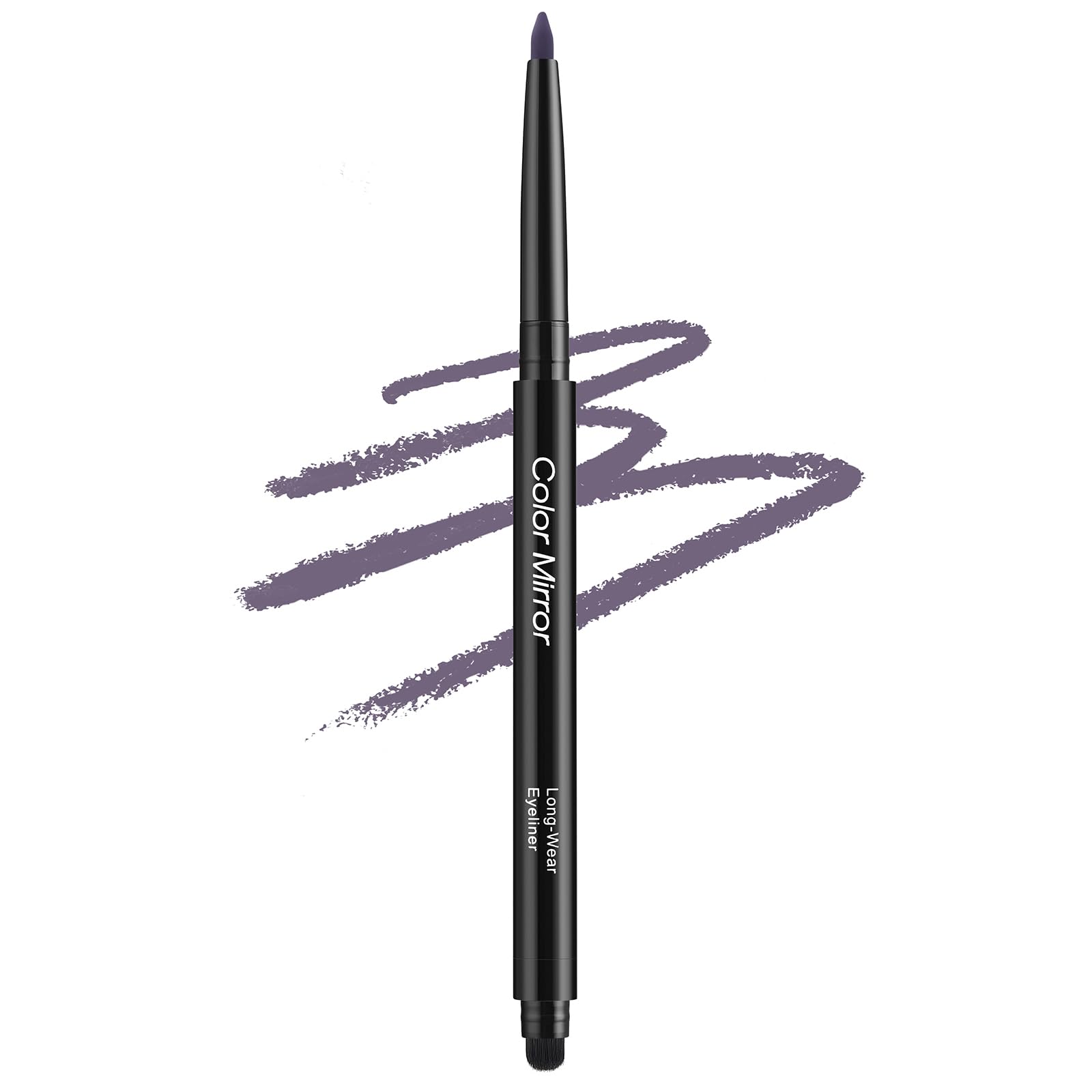 Photo 1 of Color Mirror Smudge Proof Eyeliner, Waterproof Retractable Eye liner with Brush, Matte and Shimmer Eyeliner Pencil, Creamy Texture, Long lasting & Smooth(05 Amethyst Matte)