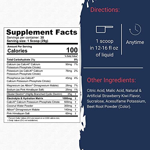 Gaspari Nutrition Glycofuse: Performance and Recovery Carbohydrate, 25g Cluster Dextrin and 1g Electrolyte and Hydration Matrix (Strawberry Kiwi, 30 Servings)