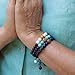 BE HERE NOW Set of 3 Boho Beaded Anxiety Bracelets for Women, Men, Kids | Braclets with Lapis Lazuli, Blue & White Howlites, Lavarock, Sandalwood. Gift Box. Gift Card + Extra Satin Bag