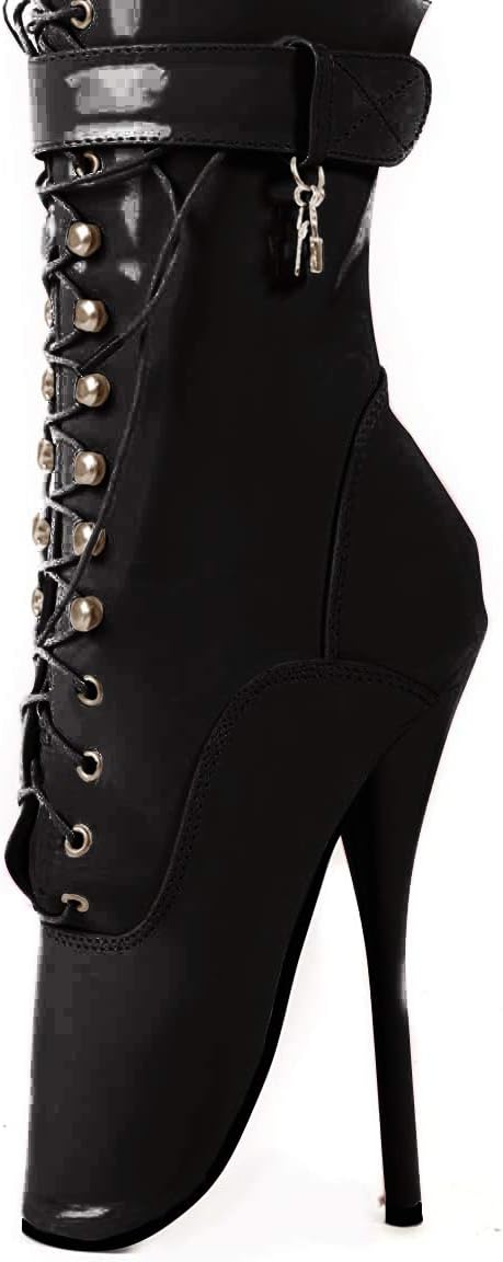 Ballet Ankle Boots – Black, Red, Pink, White, Clear Size 3.5 - 11 black Size: