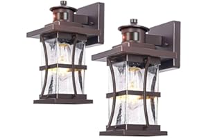 FRELII 2 Packs Motion Sensor Outdoor Lights - Dusk to Dawn Outdoor Lighting, Oil Rubbed Bronze Porch Lights Outdoor Wall Sconce, Waterproof Exterior Light Fixtures for House, Garage, Entryway Anti-Rust, E26