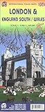 London & England South / Wales Travel Reference Map 1:8,000 / 1:600,000 by 