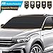 BruRkim Car Windshield Snow Cover for Winter, Sunshade Cover for Summer, Double Side Designed, Waterproof for Ice, Snow, Frost, UV Protection, Large Size Fits for Small Cars, Standar Pickup, SUV