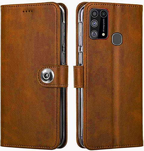 SHINESTAR Samsung M31 Case Cover | Ultimate Flip Case Wallet Style Cover with Button Magnetic Closure Case Cover for Sam