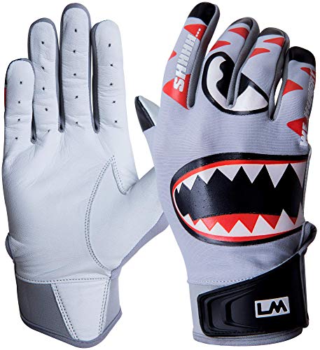 Loudmouth Baseball Batting Gloves (Grey, Youth - X-Small)