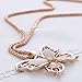 Usstore 1PC Women Necklace Fashion Rose Gold Opal Butterfly Pendant Sweater Chain Jewelry Gift