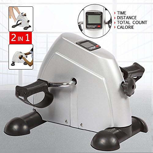 HOBBYN Mini Exercise Bike,Under Desk Bike Pedal Exerciser Portable Foot Cycle Arm & Leg Peddler Machine with LCD Screen Displays WT8001