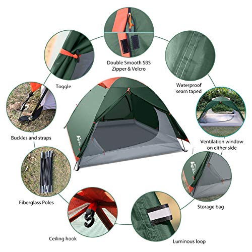 BFULL Camping Tents 23 Person Lightweight Backpacking Tents for Hiking